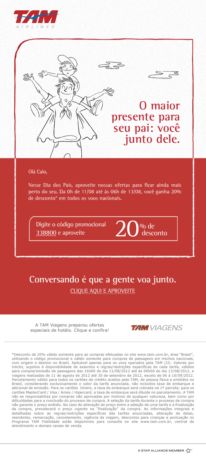 A imagem é a reprodução de um e-mail enviado à base de clientes.